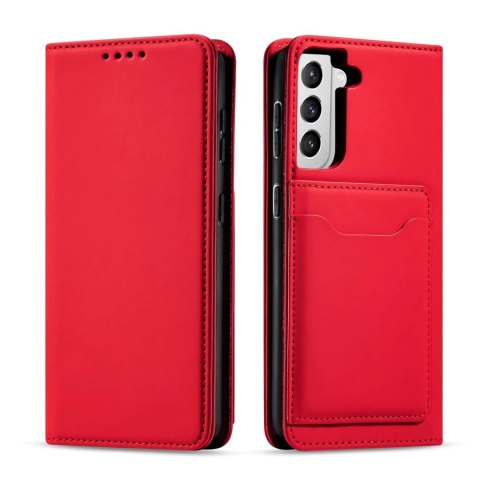 Magnet Card Case etui do Samsung Galaxy S22+ (S22 Plus) pokrowiec portfel na karty kartę podstawka czerwony Magnet Card Case etui do Samsung Galaxy S22+ (S22 Plus) pokrowiec portfel na karty kartę podstawka czerwony