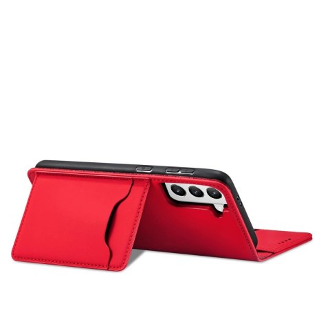 Magnet Card Case etui do Samsung Galaxy S22+ (S22 Plus) pokrowiec portfel na karty kartę podstawka czerwony Magnet Card Case etui do Samsung Galaxy S22+ (S22 Plus) pokrowiec portfel na karty kartę podstawka czerwony