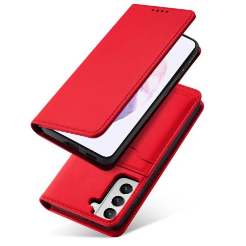 Magnet Card Case etui do Samsung Galaxy S22+ (S22 Plus) pokrowiec portfel na karty kartę podstawka czerwony Magnet Card Case etui do Samsung Galaxy S22+ (S22 Plus) pokrowiec portfel na karty kartę podstawka czerwony