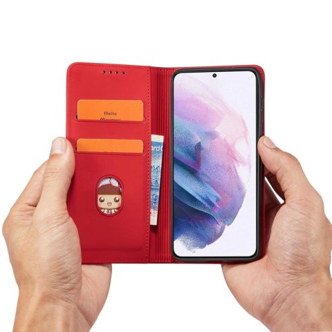 Magnet Card Case etui do Samsung Galaxy S22+ (S22 Plus) pokrowiec portfel na karty kartę podstawka czerwony Magnet Card Case etui do Samsung Galaxy S22+ (S22 Plus) pokrowiec portfel na karty kartę podstawka czerwony