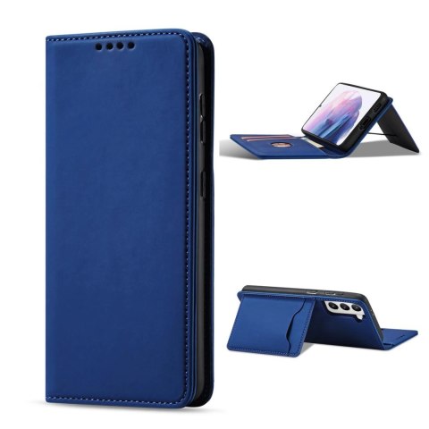 Magnet Card Case etui do Samsung Galaxy S22+ (S22 Plus) pokrowiec portfel na karty kartę podstawka niebieski Magnet Card Case etui do Samsung Galaxy S22+ (S22 Plus) pokrowiec portfel na karty kartę podstawka niebieski