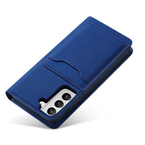 Magnet Card Case etui do Samsung Galaxy S22+ (S22 Plus) pokrowiec portfel na karty kartę podstawka niebieski Magnet Card Case etui do Samsung Galaxy S22+ (S22 Plus) pokrowiec portfel na karty kartę podstawka niebieski