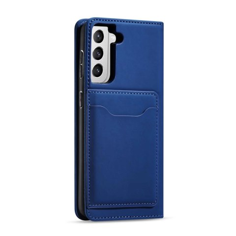 Magnet Card Case etui do Samsung Galaxy S22+ (S22 Plus) pokrowiec portfel na karty kartę podstawka niebieski Magnet Card Case etui do Samsung Galaxy S22+ (S22 Plus) pokrowiec portfel na karty kartę podstawka niebieski