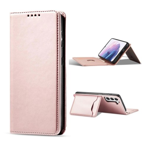 Magnet Card Case etui do Samsung Galaxy S22+ (S22 Plus) pokrowiec portfel na karty kartę podstawka różowy Magnet Card Case etui do Samsung Galaxy S22+ (S22 Plus) pokrowiec portfel na karty kartę podstawka różowy