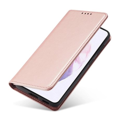 Magnet Card Case etui do Samsung Galaxy S22+ (S22 Plus) pokrowiec portfel na karty kartę podstawka różowy Magnet Card Case etui do Samsung Galaxy S22+ (S22 Plus) pokrowiec portfel na karty kartę podstawka różowy