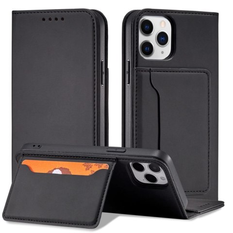 Magnet Card Case etui do iPhone 12 Pro Max pokrowiec portfel na karty kartę podstawka czarny Magnet Card Case etui do iPhone 12 Pro Max pokrowiec portfel na karty kartę podstawka czarny