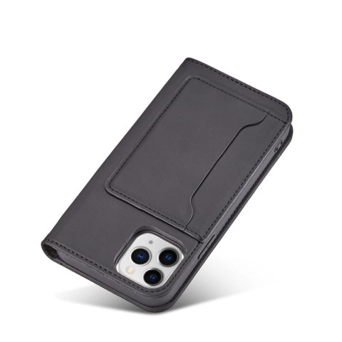 Magnet Card Case etui do iPhone 12 Pro Max pokrowiec portfel na karty kartę podstawka czarny Magnet Card Case etui do iPhone 12 Pro Max pokrowiec portfel na karty kartę podstawka czarny