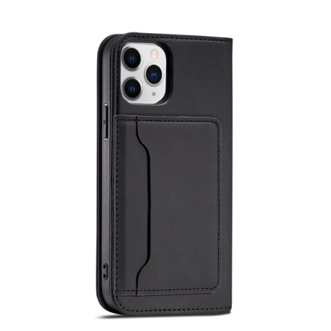 Magnet Card Case etui do iPhone 12 Pro Max pokrowiec portfel na karty kartę podstawka czarny Magnet Card Case etui do iPhone 12 Pro Max pokrowiec portfel na karty kartę podstawka czarny