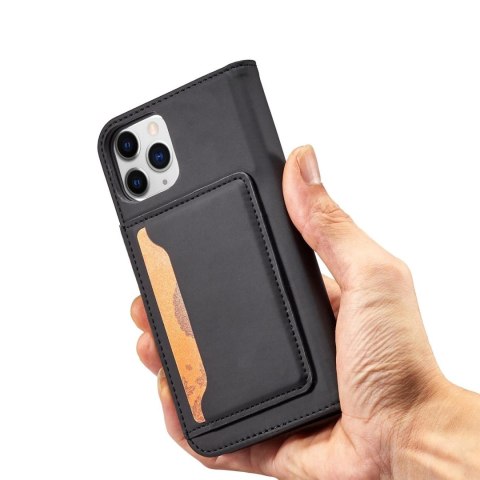 Magnet Card Case etui do iPhone 12 Pro Max pokrowiec portfel na karty kartę podstawka czarny Magnet Card Case etui do iPhone 12 Pro Max pokrowiec portfel na karty kartę podstawka czarny