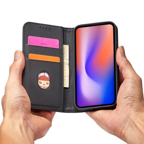 Magnet Card Case etui do iPhone 12 Pro Max pokrowiec portfel na karty kartę podstawka czarny Magnet Card Case etui do iPhone 12 Pro Max pokrowiec portfel na karty kartę podstawka czarny