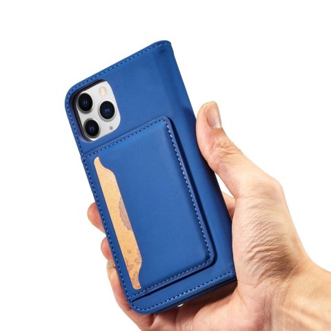 Magnet Card Case etui do iPhone 12 Pro Max pokrowiec portfel na karty kartę podstawka niebieski Magnet Card Case etui do iPhone 12 Pro Max pokrowiec portfel na karty kartę podstawka niebieski