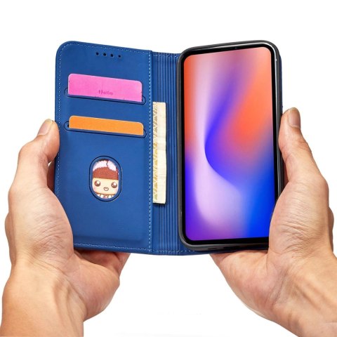 Magnet Card Case etui do iPhone 12 Pro Max pokrowiec portfel na karty kartę podstawka niebieski Magnet Card Case etui do iPhone 12 Pro Max pokrowiec portfel na karty kartę podstawka niebieski