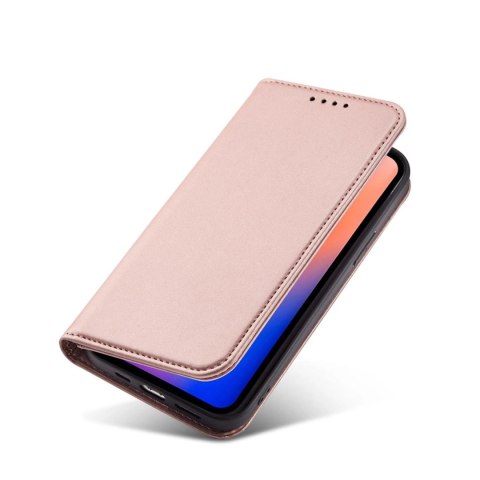 Magnet Card Case etui do iPhone 12 Pro Max pokrowiec portfel na karty kartę podstawka różowy Magnet Card Case etui do iPhone 12 Pro Max pokrowiec portfel na karty kartę podstawka różowy