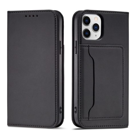 Magnet Card Case etui do iPhone 12 Pro pokrowiec portfel na karty kartę podstawka czarny Magnet Card Case etui do iPhone 12 Pro pokrowiec portfel na karty kartę podstawka czarny