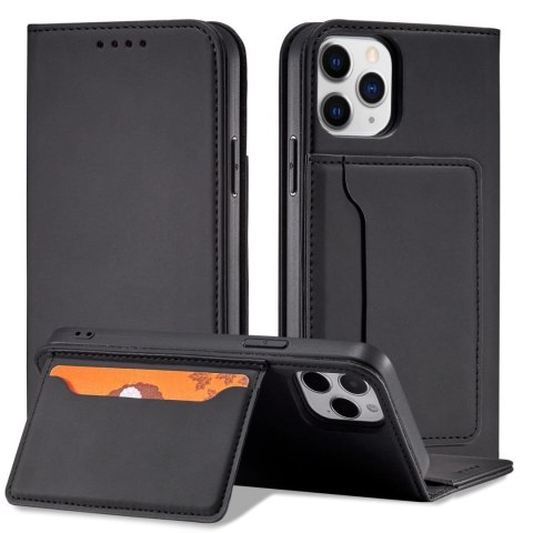 Magnet Card Case etui do iPhone 12 Pro pokrowiec portfel na karty kartę podstawka czarny Magnet Card Case etui do iPhone 12 Pro pokrowiec portfel na karty kartę podstawka czarny