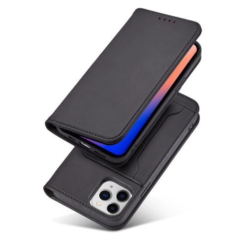 Magnet Card Case etui do iPhone 12 Pro pokrowiec portfel na karty kartę podstawka czarny Magnet Card Case etui do iPhone 12 Pro pokrowiec portfel na karty kartę podstawka czarny