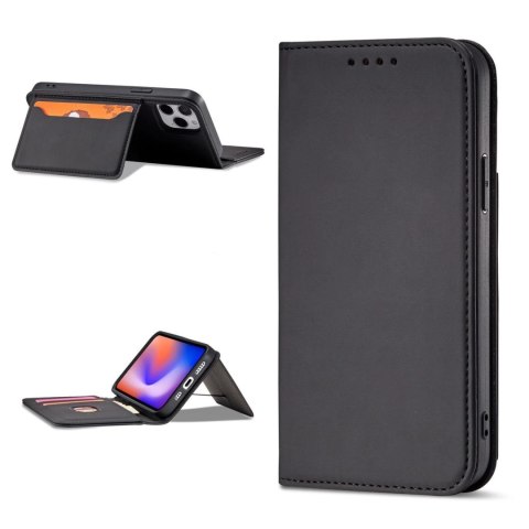 Magnet Card Case etui do iPhone 12 Pro pokrowiec portfel na karty kartę podstawka czarny Magnet Card Case etui do iPhone 12 Pro pokrowiec portfel na karty kartę podstawka czarny