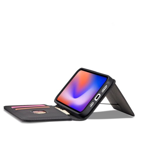 Magnet Card Case etui do iPhone 12 Pro pokrowiec portfel na karty kartę podstawka czarny Magnet Card Case etui do iPhone 12 Pro pokrowiec portfel na karty kartę podstawka czarny