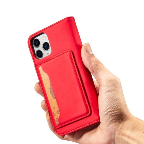 Magnet Card Case etui do iPhone 12 Pro pokrowiec portfel na karty kartę podstawka czerwony Magnet Card Case etui do iPhone 12 Pro pokrowiec portfel na karty kartę podstawka czerwony
