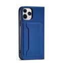 Magnet Card Case etui do iPhone 12 Pro pokrowiec portfel na karty kartę podstawka niebieski