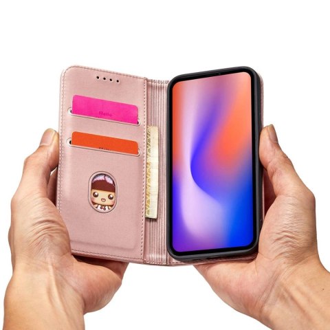 Magnet Card Case etui do iPhone 12 Pro pokrowiec portfel na karty kartę podstawka różowy Magnet Card Case etui do iPhone 12 Pro pokrowiec portfel na karty kartę podstawka różowy