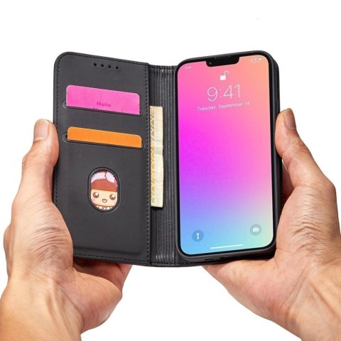 Magnet Card Case etui do iPhone 13 Pro Max pokrowiec portfel na karty kartę podstawka czarny Magnet Card Case etui do iPhone 13 Pro Max pokrowiec portfel na karty kartę podstawka czarny