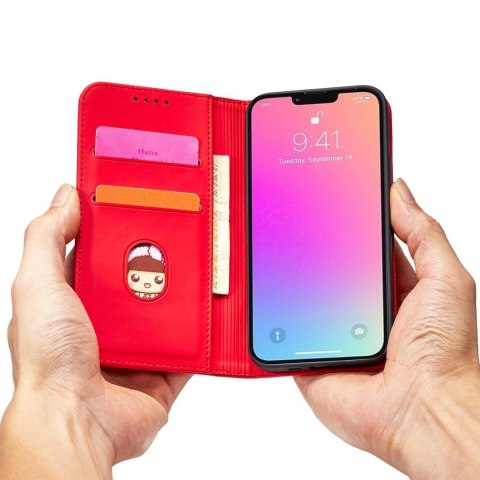 Magnet Card Case etui do iPhone 13 Pro Max pokrowiec portfel na karty kartę podstawka czerwony Magnet Card Case etui do iPhone 13 Pro Max pokrowiec portfel na karty kartę podstawka czerwony