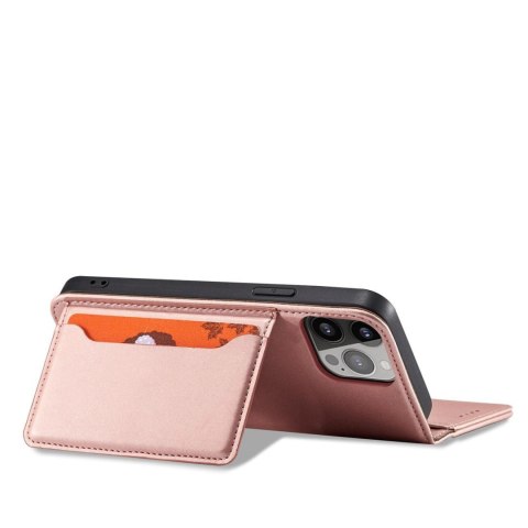 Magnet Card Case etui do iPhone 13 Pro Max pokrowiec portfel na karty kartę podstawka różowy Magnet Card Case etui do iPhone 13 Pro Max pokrowiec portfel na karty kartę podstawka różowy
