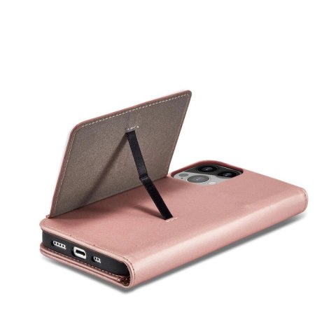 Magnet Card Case etui do iPhone 13 Pro Max pokrowiec portfel na karty kartę podstawka różowy Magnet Card Case etui do iPhone 13 Pro Max pokrowiec portfel na karty kartę podstawka różowy