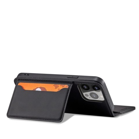 Magnet Card Case etui do iPhone 13 Pro pokrowiec portfel na karty kartę podstawka czarny Magnet Card Case etui do iPhone 13 Pro pokrowiec portfel na karty kartę podstawka czarny
