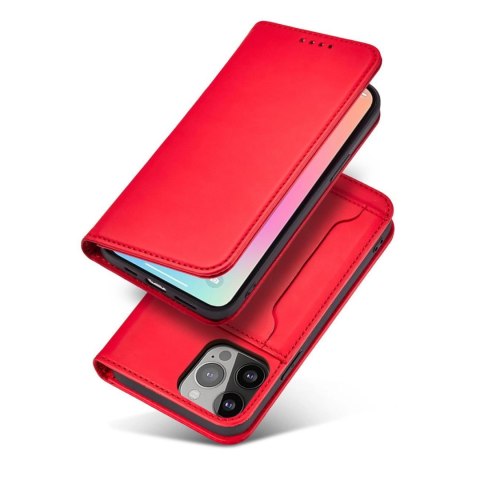 Magnet Card Case etui do iPhone 13 Pro pokrowiec portfel na karty kartę podstawka czerwony Magnet Card Case etui do iPhone 13 Pro pokrowiec portfel na karty kartę podstawka czerwony