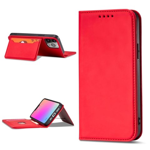 Magnet Card Case etui do iPhone 13 Pro pokrowiec portfel na karty kartę podstawka czerwony Magnet Card Case etui do iPhone 13 Pro pokrowiec portfel na karty kartę podstawka czerwony