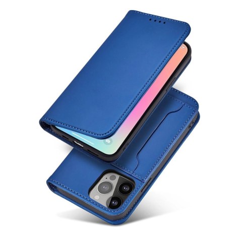 Magnet Card Case etui do iPhone 13 Pro pokrowiec portfel na karty kartę podstawka niebieski Magnet Card Case etui do iPhone 13 Pro pokrowiec portfel na karty kartę podstawka niebieski