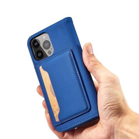 Magnet Card Case etui do iPhone 13 Pro pokrowiec portfel na karty kartę podstawka niebieski Magnet Card Case etui do iPhone 13 Pro pokrowiec portfel na karty kartę podstawka niebieski