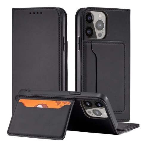 Magnet Card Case etui do iPhone 13 mini pokrowiec portfel na karty kartę podstawka czarny Magnet Card Case etui do iPhone 13 mini pokrowiec portfel na karty kartę podstawka czarny