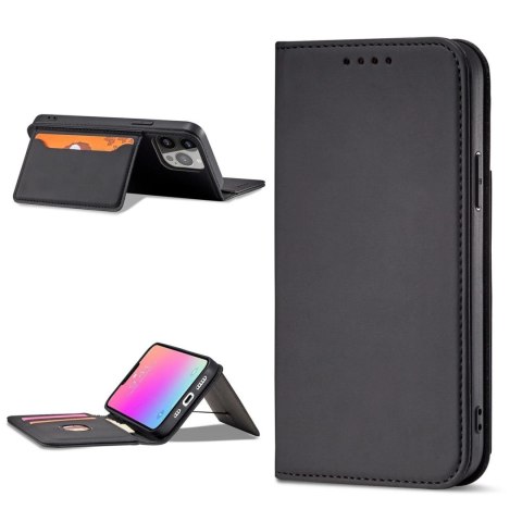 Magnet Card Case etui do iPhone 13 mini pokrowiec portfel na karty kartę podstawka czarny Magnet Card Case etui do iPhone 13 mini pokrowiec portfel na karty kartę podstawka czarny