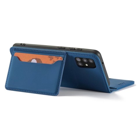 Magnet Card Case etui do Xiaomi Redmi Note 11 Pro pokrowiec portfel na karty kartę podstawka niebieski Magnet Card Case etui do Xiaomi Redmi Note 11 Pro pokrowiec portfel na karty kartę podstawka niebieski