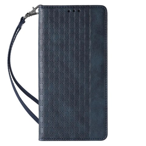 Magnet Strap Case etui do iPhone 12 Pro Max pokrowiec portfel + mini smycz zawieszka niebieski Magnet Strap Case etui do iPhone 12 Pro Max pokrowiec portfel + mini smycz zawieszka niebieski