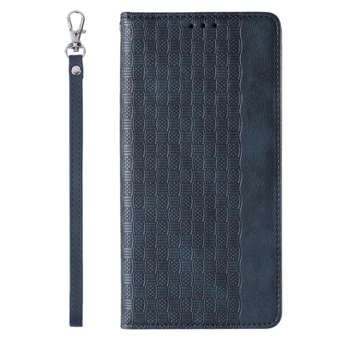 Magnet Strap Case etui do iPhone 12 Pro Max pokrowiec portfel + mini smycz zawieszka niebieski Magnet Strap Case etui do iPhone 12 Pro Max pokrowiec portfel + mini smycz zawieszka niebieski