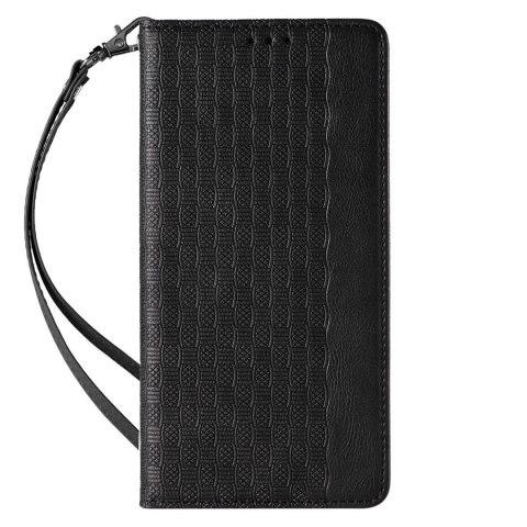 Magnet Strap Case etui do iPhone 12 Pro pokrowiec portfel + mini smycz zawieszka czarny Magnet Strap Case etui do iPhone 12 Pro pokrowiec portfel + mini smycz zawieszka czarny