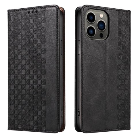 Magnet Strap Case etui do iPhone 12 Pro pokrowiec portfel + mini smycz zawieszka czarny Magnet Strap Case etui do iPhone 12 Pro pokrowiec portfel + mini smycz zawieszka czarny