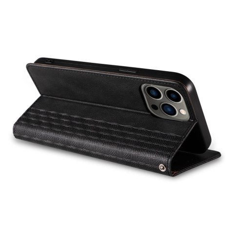 Magnet Strap Case etui do iPhone 12 Pro pokrowiec portfel + mini smycz zawieszka czarny Magnet Strap Case etui do iPhone 12 Pro pokrowiec portfel + mini smycz zawieszka czarny