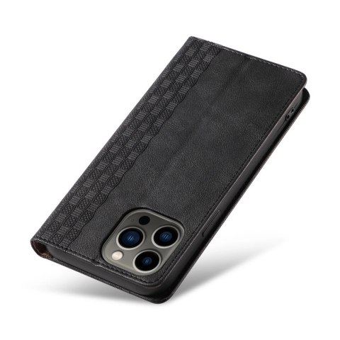 Magnet Strap Case etui do iPhone 12 Pro pokrowiec portfel + mini smycz zawieszka czarny Magnet Strap Case etui do iPhone 12 Pro pokrowiec portfel + mini smycz zawieszka czarny