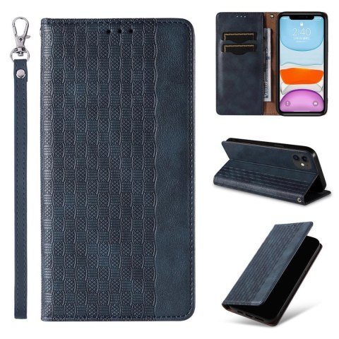 Magnet Strap Case etui do iPhone 12 pokrowiec portfel + mini smycz zawieszka niebieski Magnet Strap Case etui do iPhone 12 pokrowiec portfel + mini smycz zawieszka niebieski