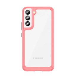 Outer Space Case etui do Samsung Galaxy S22+ (S22 Plus) sztywny pokrowiec z żelową ramką czerwony