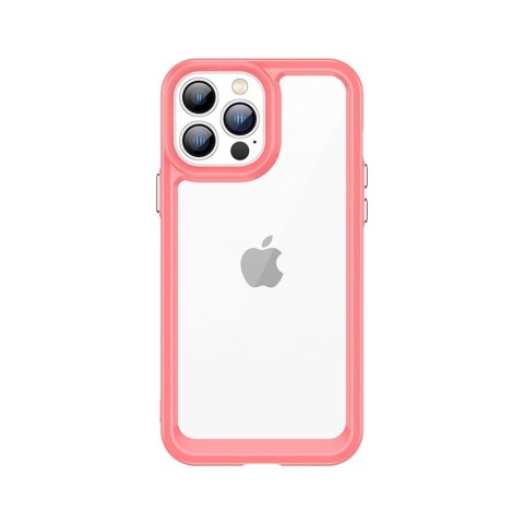 Outer Space Case etui do iPhone 12 Pro Max sztywny pokrowiec z żelową ramką czerwony Outer Space Case etui do iPhone 12 Pro Max sztywny pokrowiec z żelową ramką czerwony