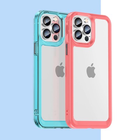 Outer Space Case etui do iPhone 12 Pro Max sztywny pokrowiec z żelową ramką czerwony Outer Space Case etui do iPhone 12 Pro Max sztywny pokrowiec z żelową ramką czerwony