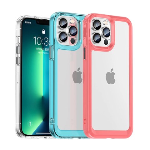 Outer Space Case etui do iPhone 12 Pro Max sztywny pokrowiec z żelową ramką czerwony Outer Space Case etui do iPhone 12 Pro Max sztywny pokrowiec z żelową ramką czerwony