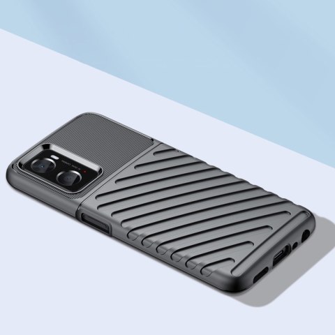 Thunder Case elastyczne pancerne etui pokrowiec Oppo A76 / Oppo A36 / Realme 9i czarny Thunder Case elastyczne pancerne etui pokrowiec Oppo A76 / Oppo A36 / Realme 9i czarny