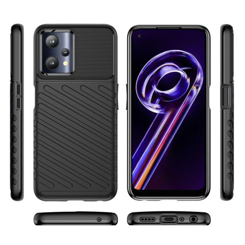 Thunder Case elastyczne pancerne etui pokrowiec Realme 9 Pro czarny Thunder Case elastyczne pancerne etui pokrowiec Realme 9 Pro czarny